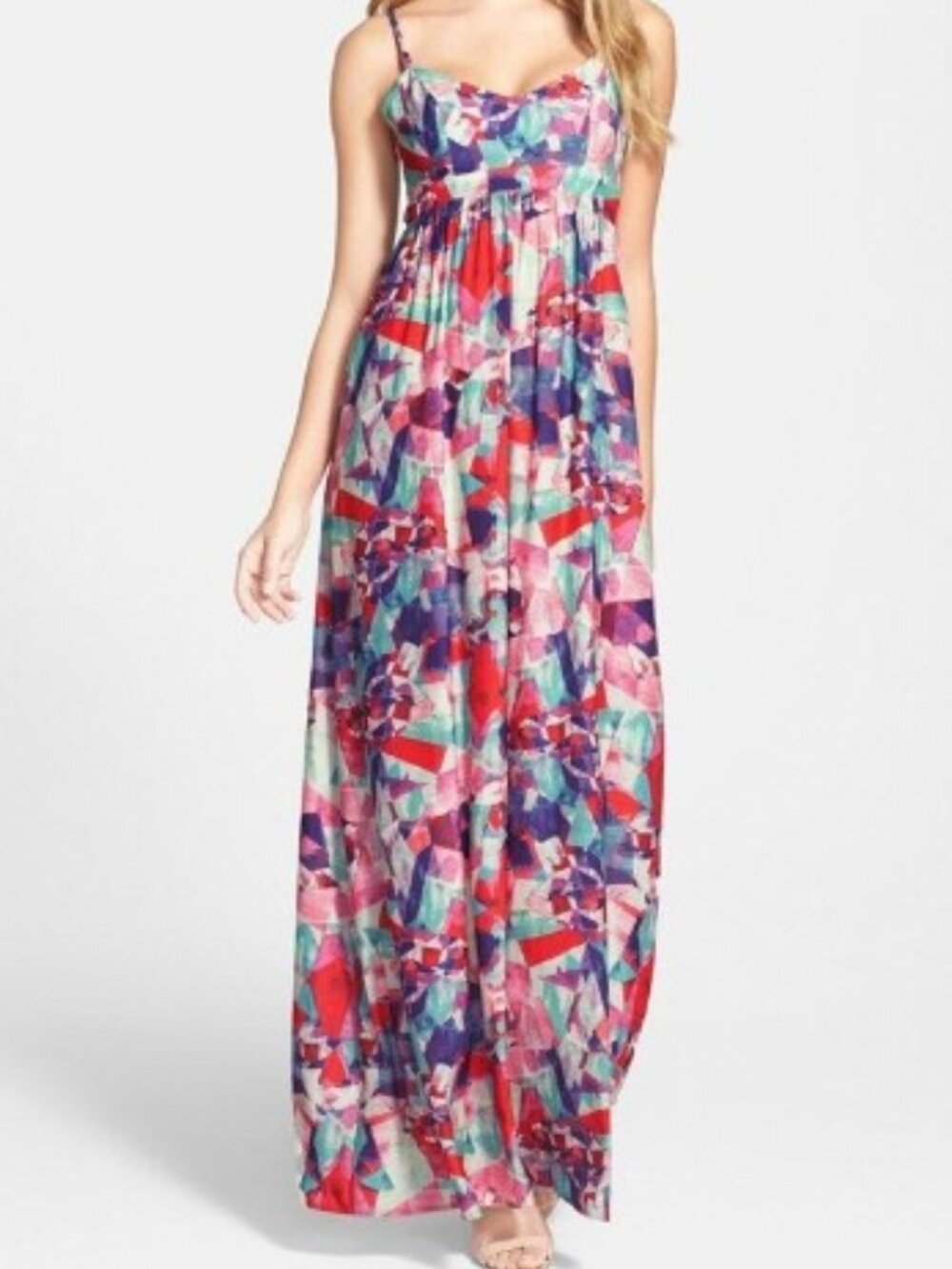 Felicity & Coco Geo Print Empire Waist Maxi Dress S (Nordstrom Exclusive)